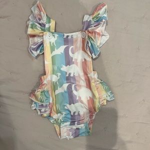 Beautiful baby girl dinosaur romper